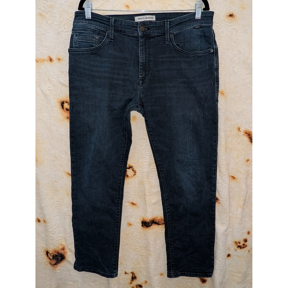 Mavi Zach Straight Leg Jeans Mens 34 x30Dark Wash Denim Casual Classic Pants